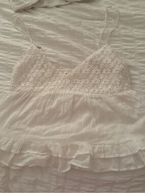 Aeropostale White Lace Trim Camisole Tank
